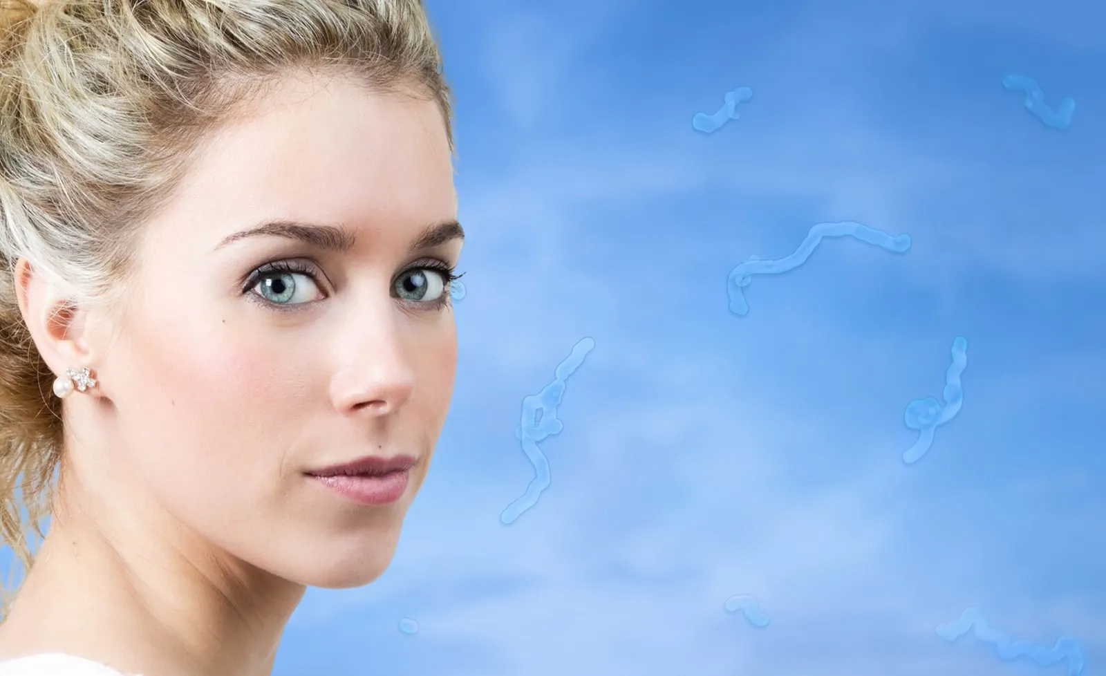 Imagen ilustrativa de moscas volantes visibles en el campo visual causadas por miodesopsias